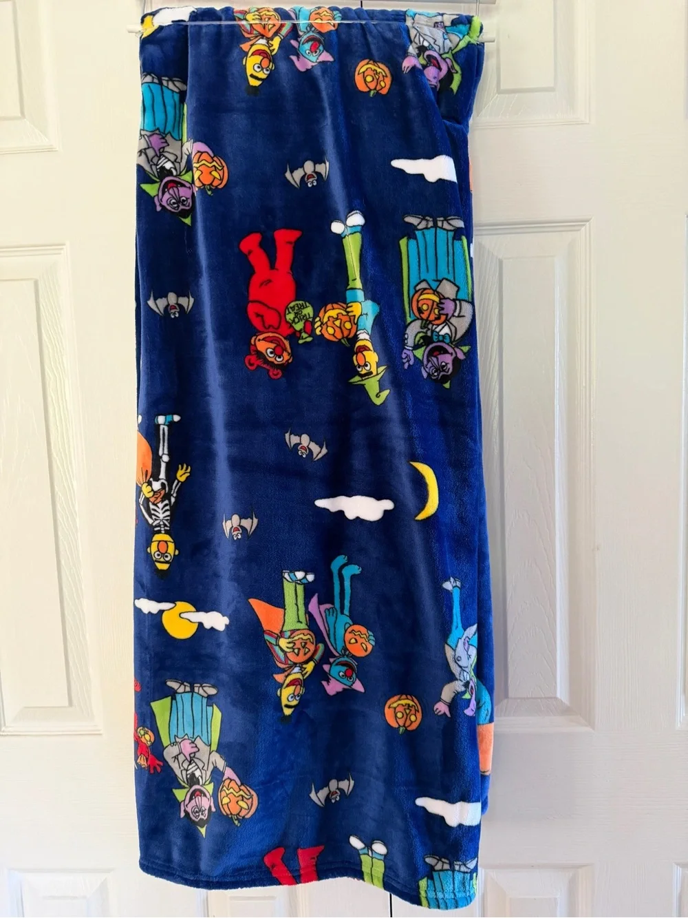New Sesame Street Plush Throw Blanket Halloween Cookie Monster Elmo 50 x 70 Blue